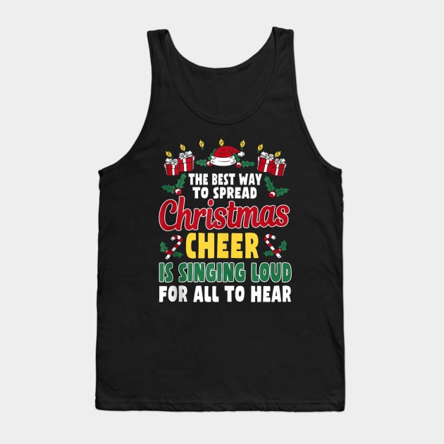 Funny Christmas Cheer Singer Outfit - Karaoke And Music Lovers Tank Top by Origami Fashion